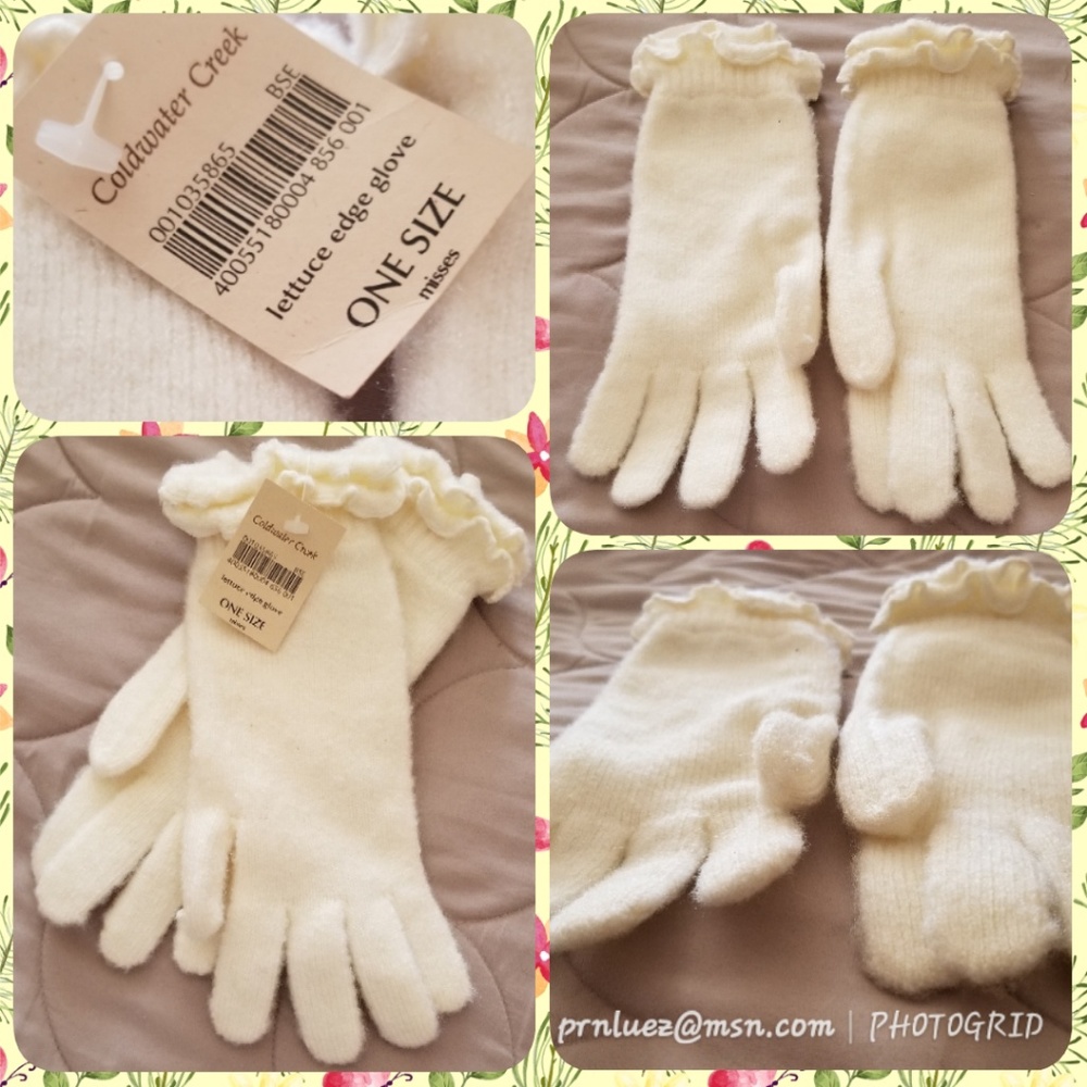 Coldwater Creek Lettuce Edge Gloves - Picture 2 of 2